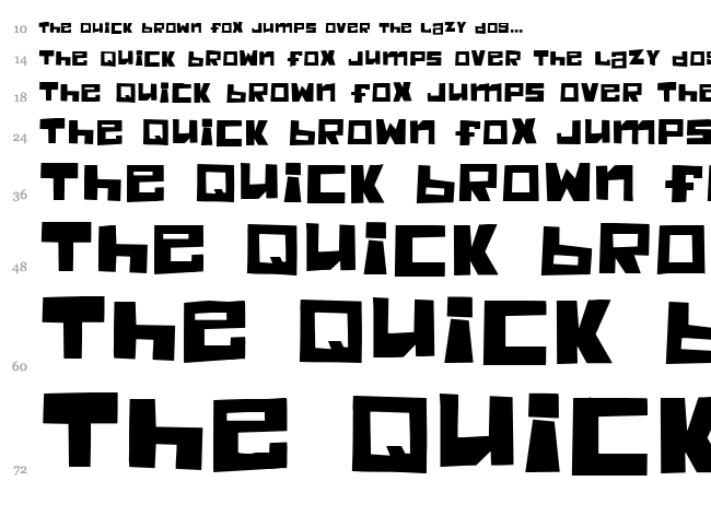 Chunky Munky One font waterfall